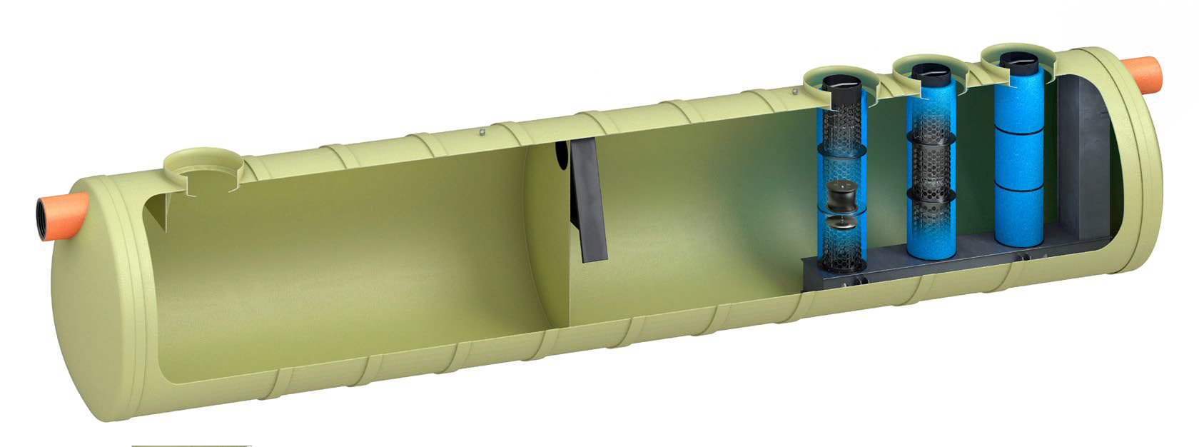 Render do separador de hidrocarbonetos OLEOPATOR-G H versão do recipiente.