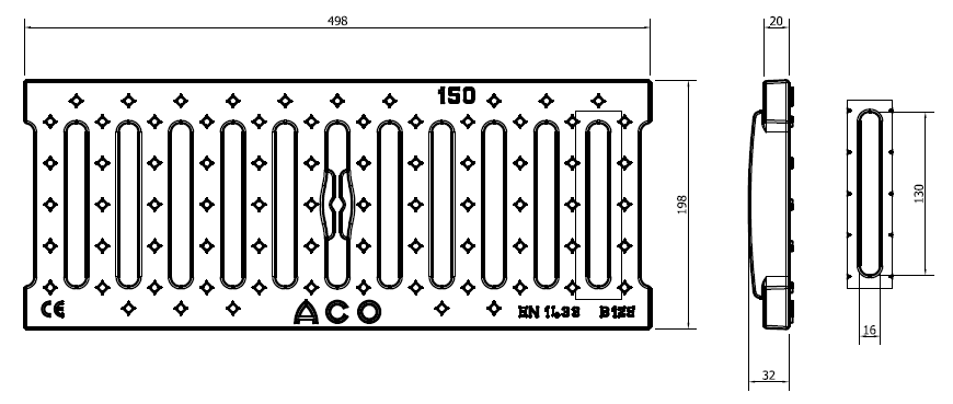 Esquema Reja Composite B125 para Canal Xtraline C 150