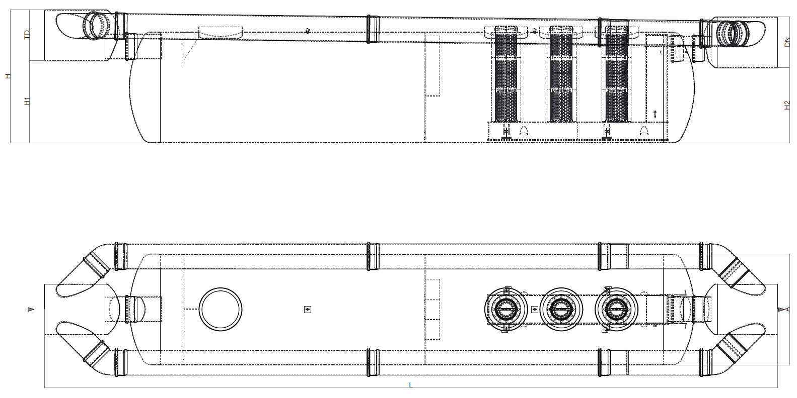 Esquema tecnico generico Oleopass G-H NS200