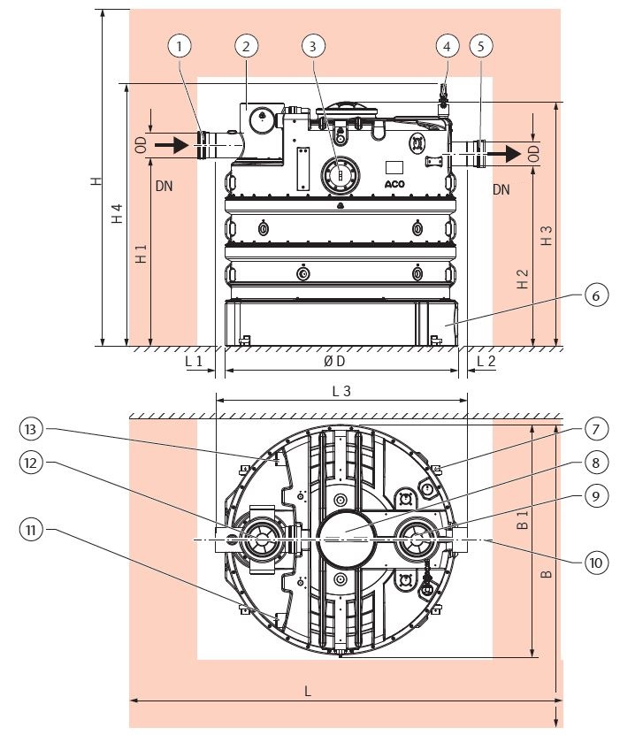 Esquema técnico generico Lipujet P-R-B Rotomoldeado