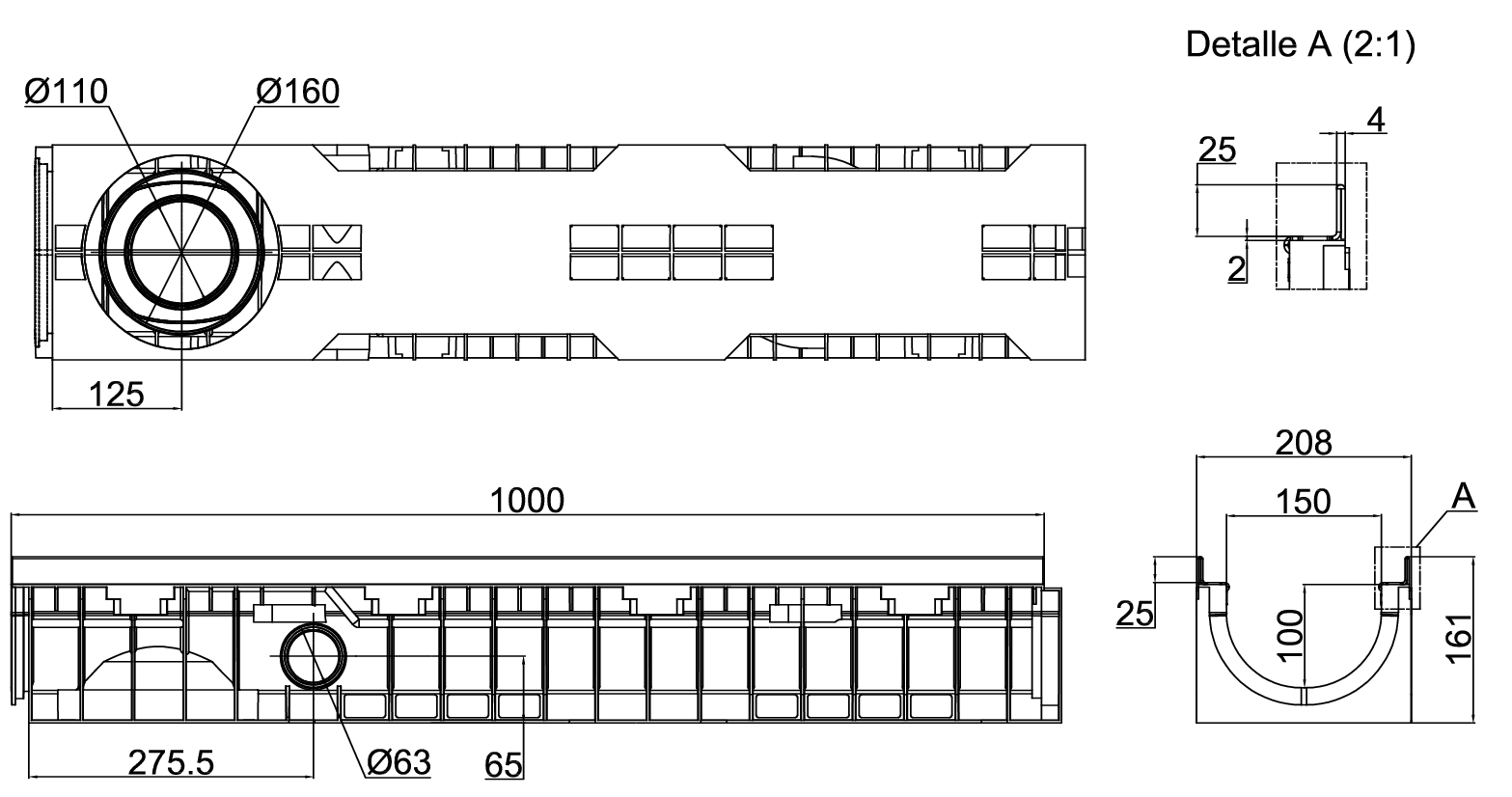 Esquema Canal Xtraline B 150/100