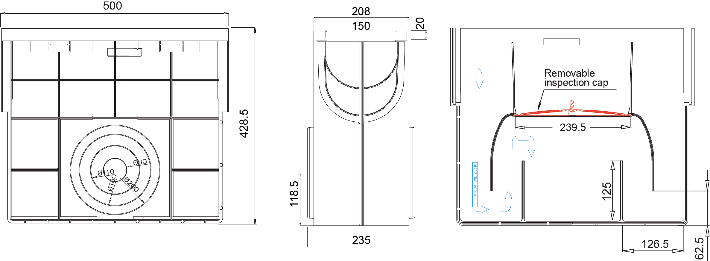 Esquema Sumidero Xtraline C 150