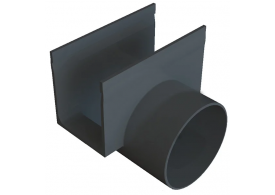 Render Conector Saida horizontal Ø80 ACO Slimline Plastico (Threshold)