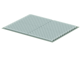 Render del panal Gravel Grid blanco, de dimensiones 1200x1600mm H40.